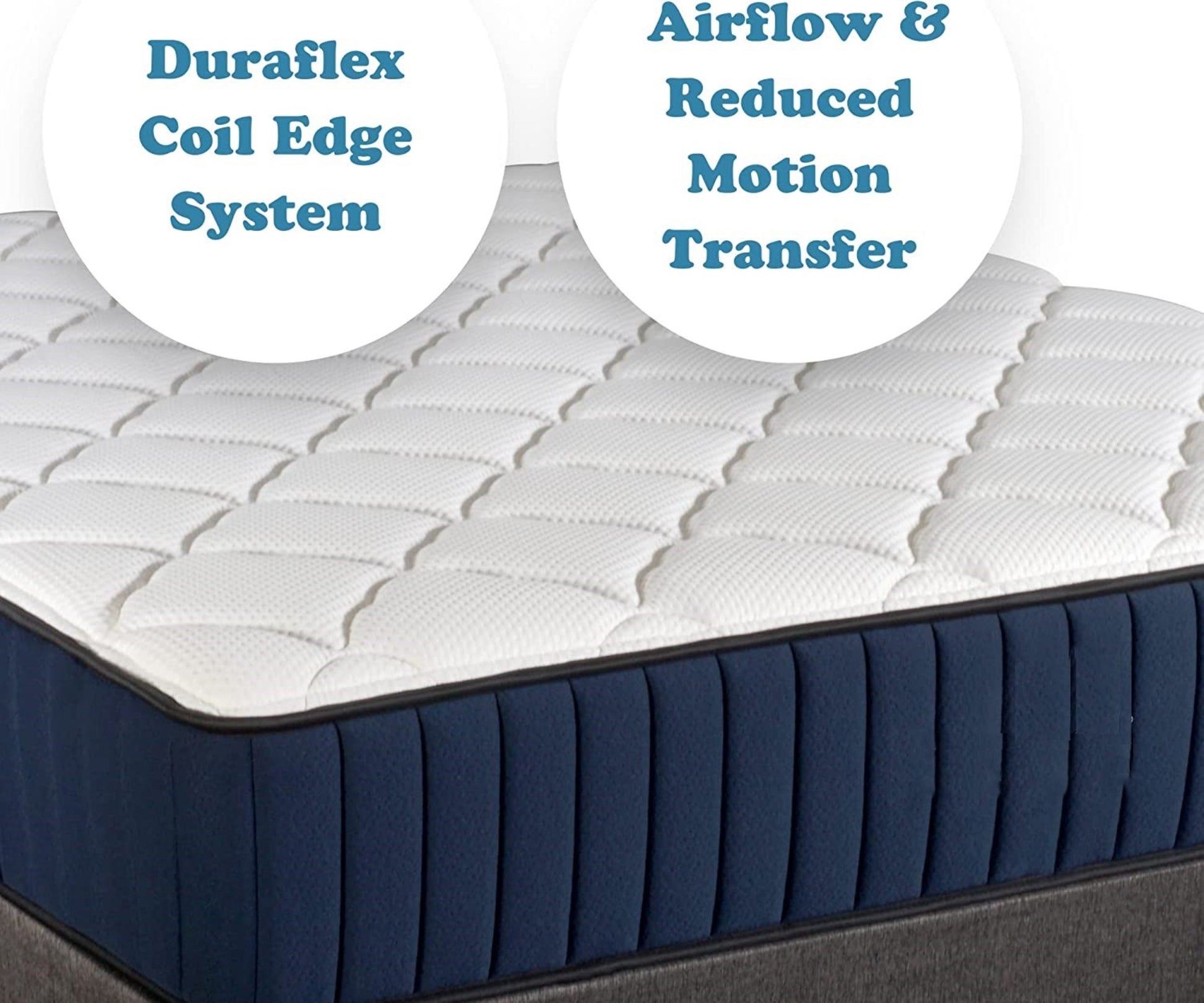 Full Size Serenity 12" Medium Tight Top Cooling Gel Memory Edge Support Pocket Spring Premium Hybrid Mattress White Black Blue Polyester Foam Spring Full