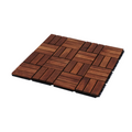 Acacia Wood Interlocking Deck Tiles Checker Pattern, 10Pcs 12