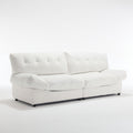 Cloud Style Sofa, Teddy Velvet Fabric, Comfy Padded Cloud Couch For Living Room, Apartment White Light Brown Velvet Wood Primary Living Space Modern Polyester 2 Seat