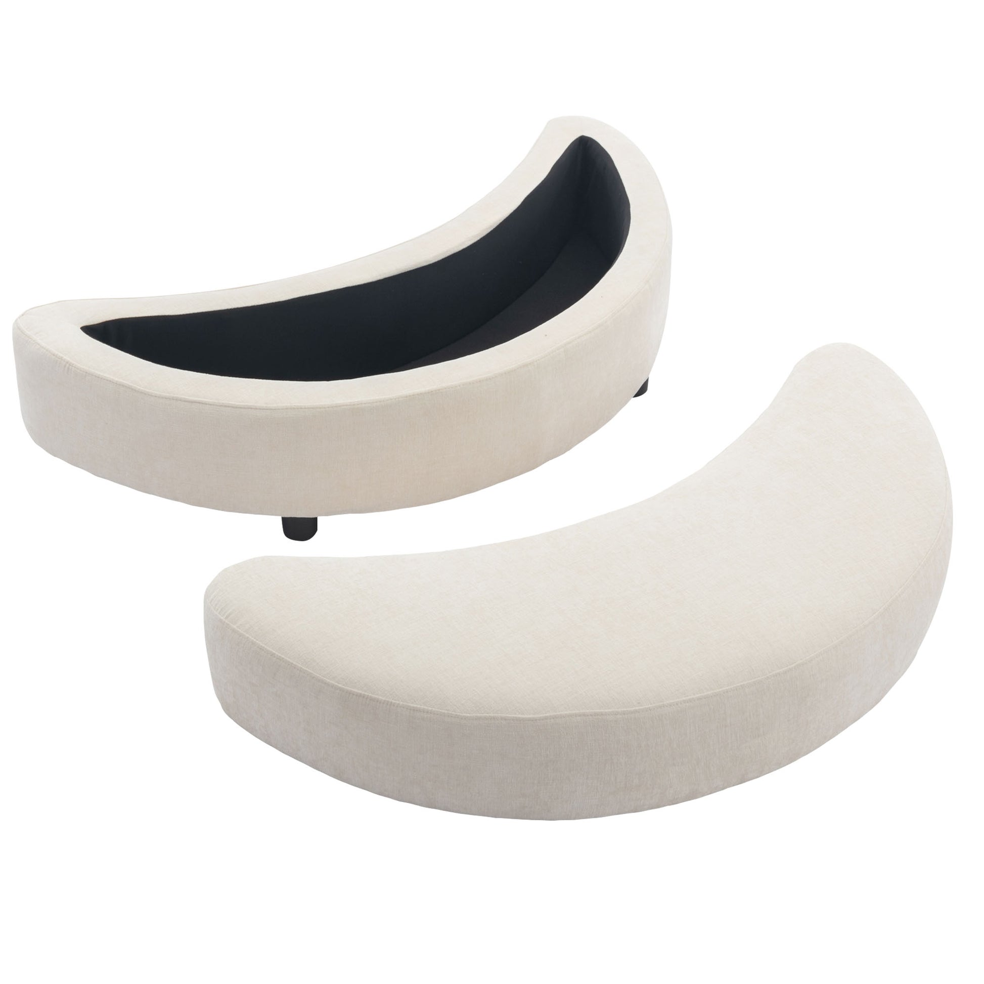 Orisfur. 360 Swivel Accent Barrel Chair With Storage Ottoman & 4 Pillows, Modern Chenille Leisure Chair Round Accent For Living Room, Cream Cream Foam Chenille