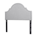 Catherine Upholstered Queen Headboard, Light Grey Polyester Gray Foam Polyester