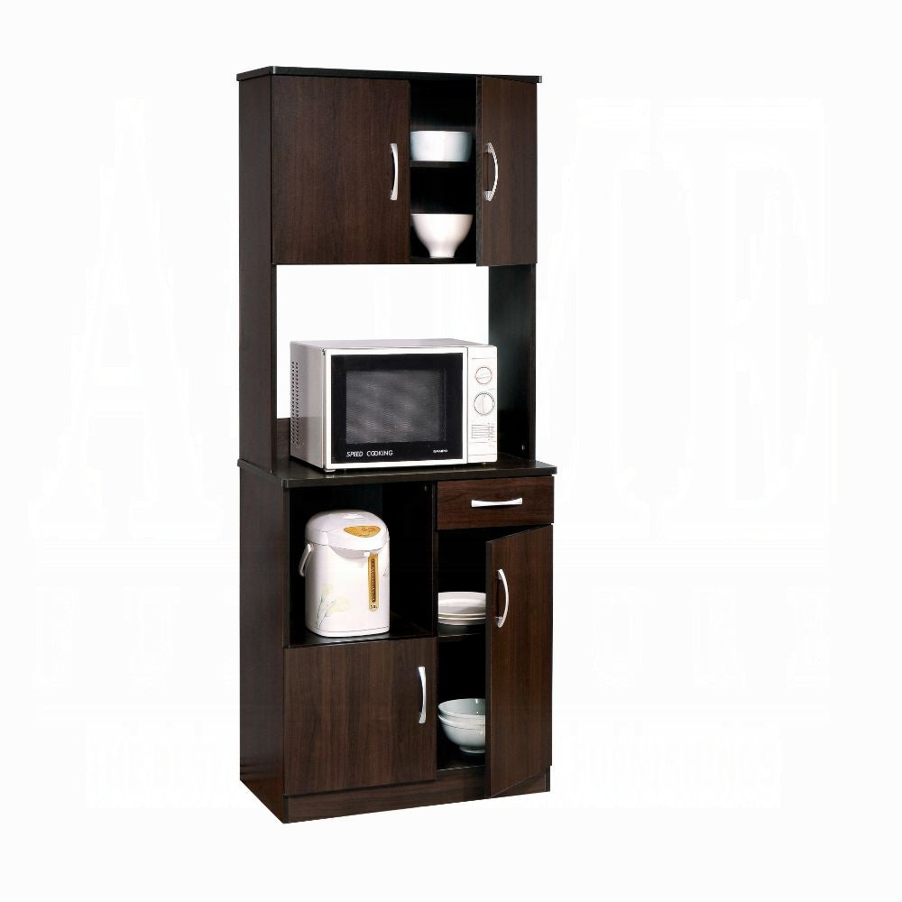 Espresso 4 Door Kitchen Cabinet With 1 Drawer Freestanding 1 2 Drawers Espresso Primary Living Space Drawers Included Paper Composite