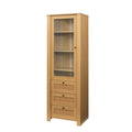 Rattan Door Bookshelf Display Case With Drawer