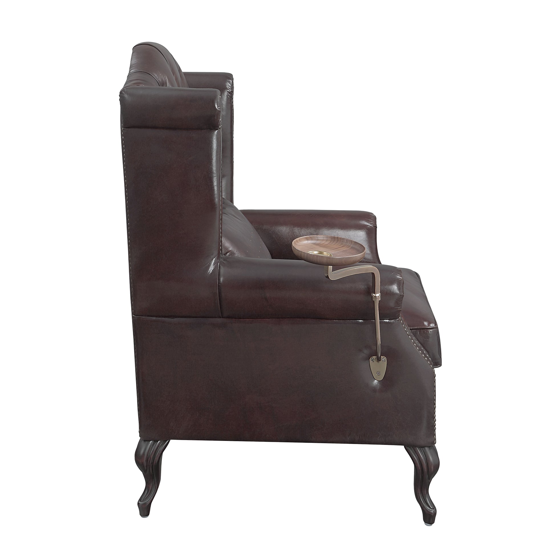 Pino Accent Chair, Vintage Brown Top Grain Leather Ac02994 Brown Wood Metal