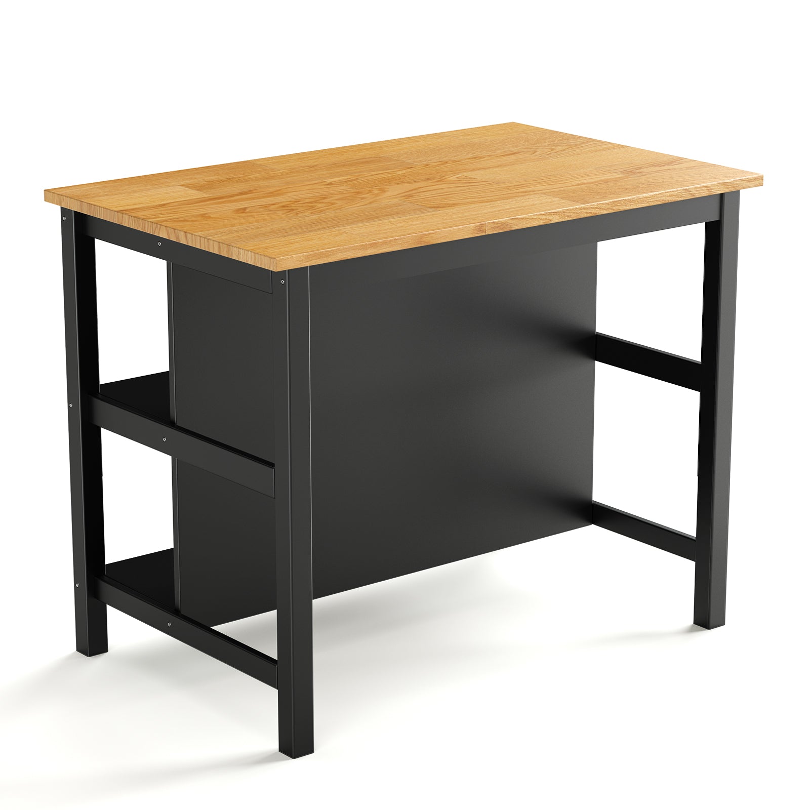 3 Pcs Dining Table Set Rustic Retro Breakfast Table Dining Stools Rubberwood For 2 With Two Open Shelves For Small Space Kitchen Dining Room W69165661 Black Rubber Wood