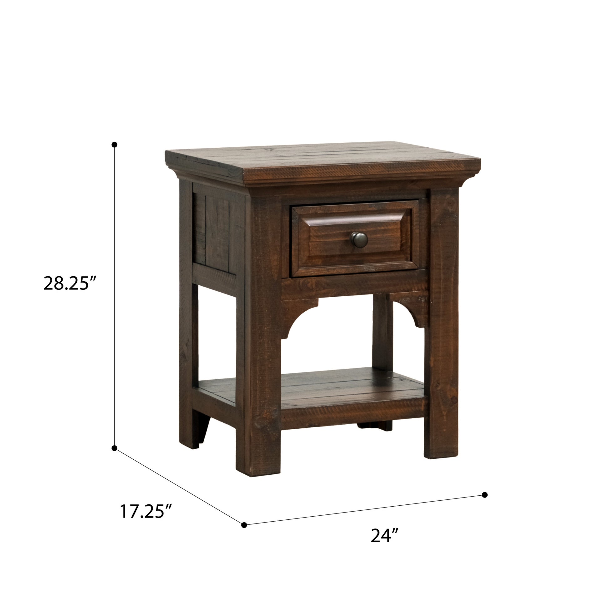 Verna Brown 1 Drawer Nightstand Brown Engineered Wood