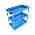 Tool Cart on Wheels, 3 Tier Rolling Mechanic Tool blue-abs+steel(q235)