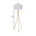 Metal Tripod Legs Floor Lamp With Rotary Switch, Gold Gold Metal