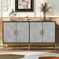 Distinctive Features Of Four Door Sideboard With Metal And Cross Leg Design,Suitable For Living Rooms,Entrance And Study Antique Gray American Design Mdf