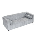 78.7''Upholstered Sofa For Living Room, Bedroom, Salon, Simplified Style Light Gray Polyester 3 Seat