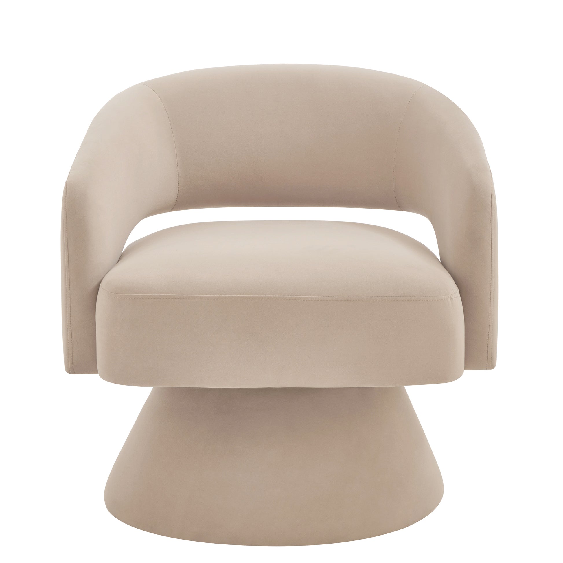 Modern Swivel Barrel Chair, Upholstered Velvet Round Accent Chairs,360 Degree Comfy Swivel Chair With Open Backrest, Single Chair Armchair For Living Room Bedroom, Homerest,Taupe Beige Taupe Primary Living Space American Design,Contemporary,Luxury,Mid