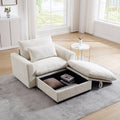 Beige Corduroy Sofa Couch, Modular Couch With Storage Ottoman, Couch Deep Seat Couches For Modern Living Room Apartment Office Beige Corduroy 1 Seat