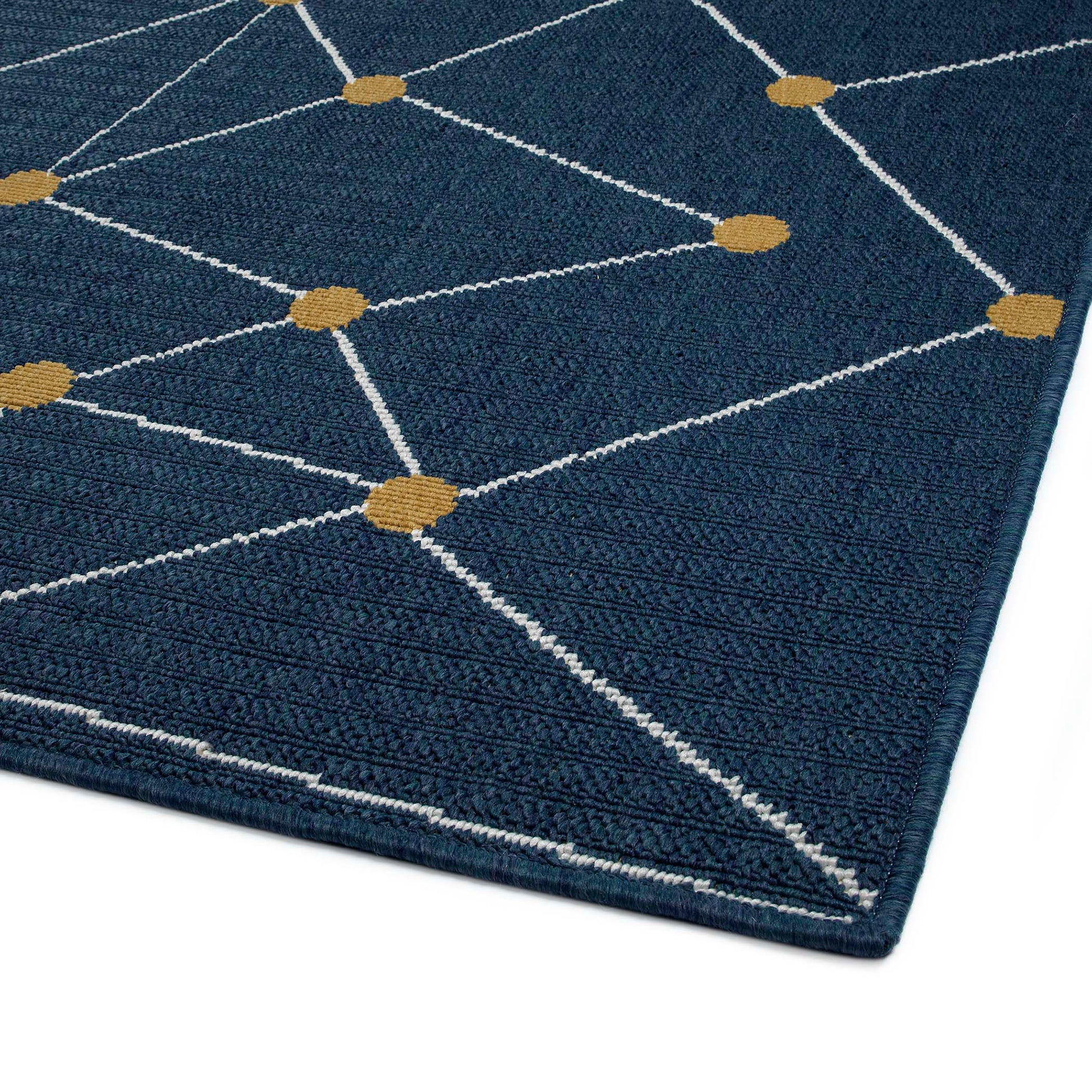 Contemporary, Transitional, Geometric, Nautical, Textured 5' X 7'6" Rectangle Area Rug Navy Polypropylene