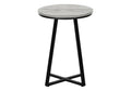 Accent Table, Side, Round, End, Nightstand, Lamp, Living Room, Bedroom, Grey Laminate, Black Metal, Contemporary, Modern Grey Metal