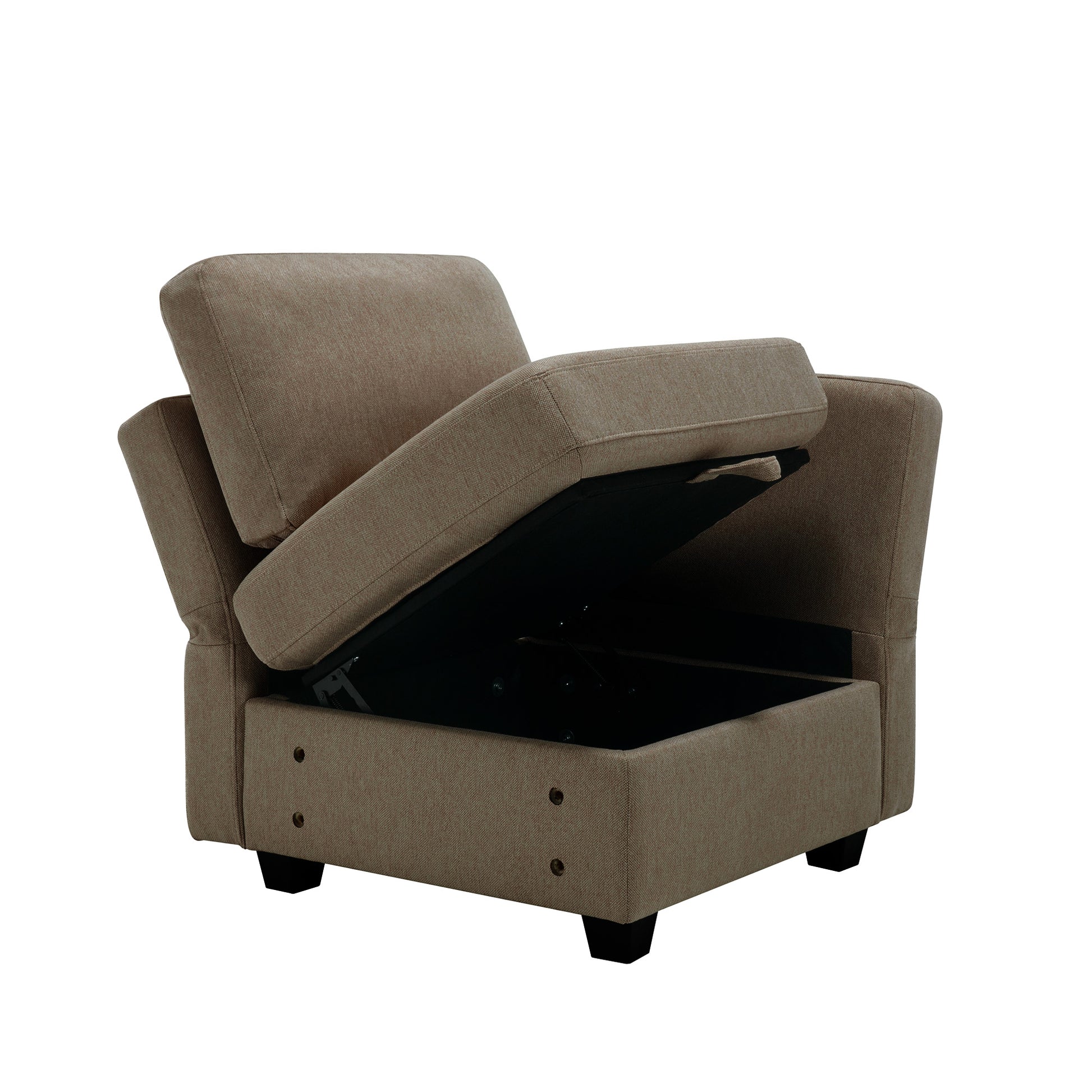 4 Seat Sofa Bed Upholstered Sofa Sleeper, Space Saving Sof Bed2 Seat Sofa With Storage Space Under Seatsall Arms And Backs Adjustabled For Ultimate Comfort Seating Brown Brown Polyester 4 Seat