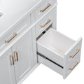 36 Inch Bathroom Vanity With Resin Sink, Modern Bathroom Cabinet In White,Featuring Two Soft Close Doors And Four Drawers White Bathroom Solid Wood Mdf Resin