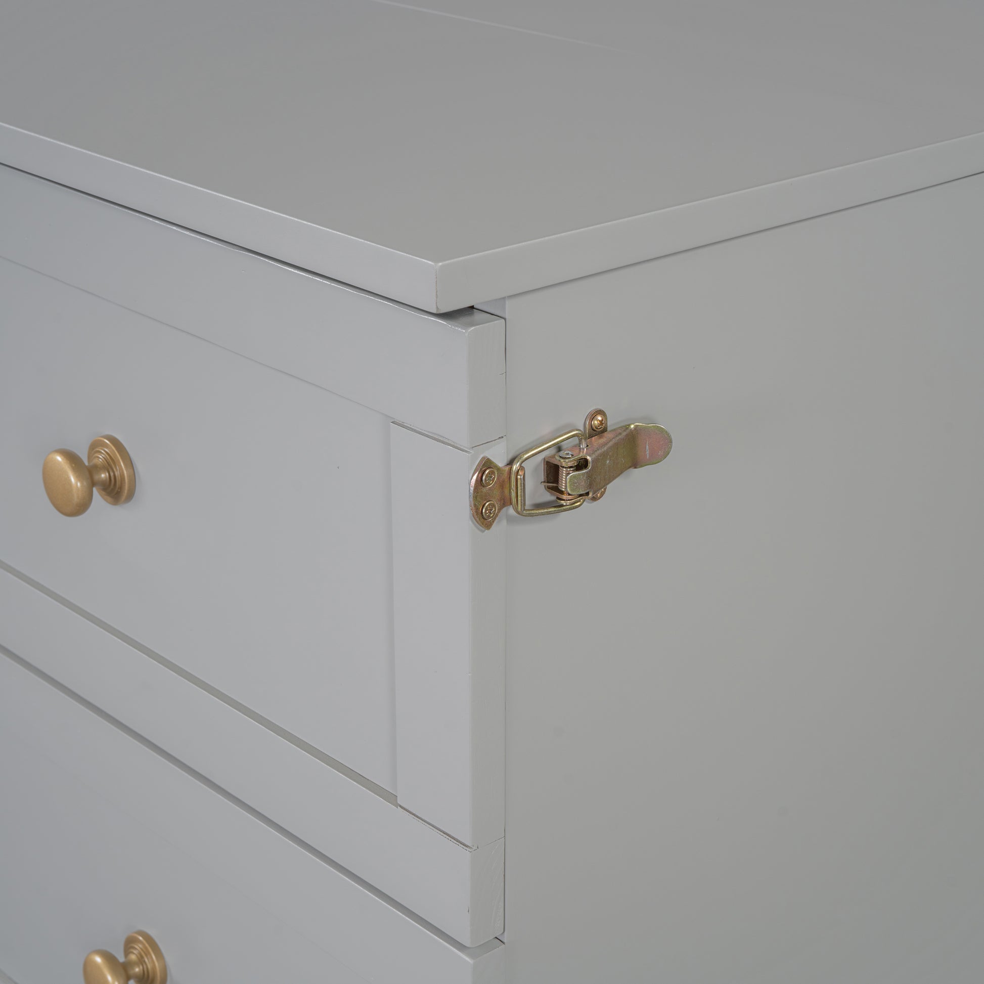 Full Size Murphy Bed With Large Drawers,Gray Full Gray Plywood