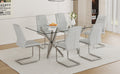 Table And Chair Set.Large Minimalist Rectangular Glass Dining Table For 6 8 With 0.39