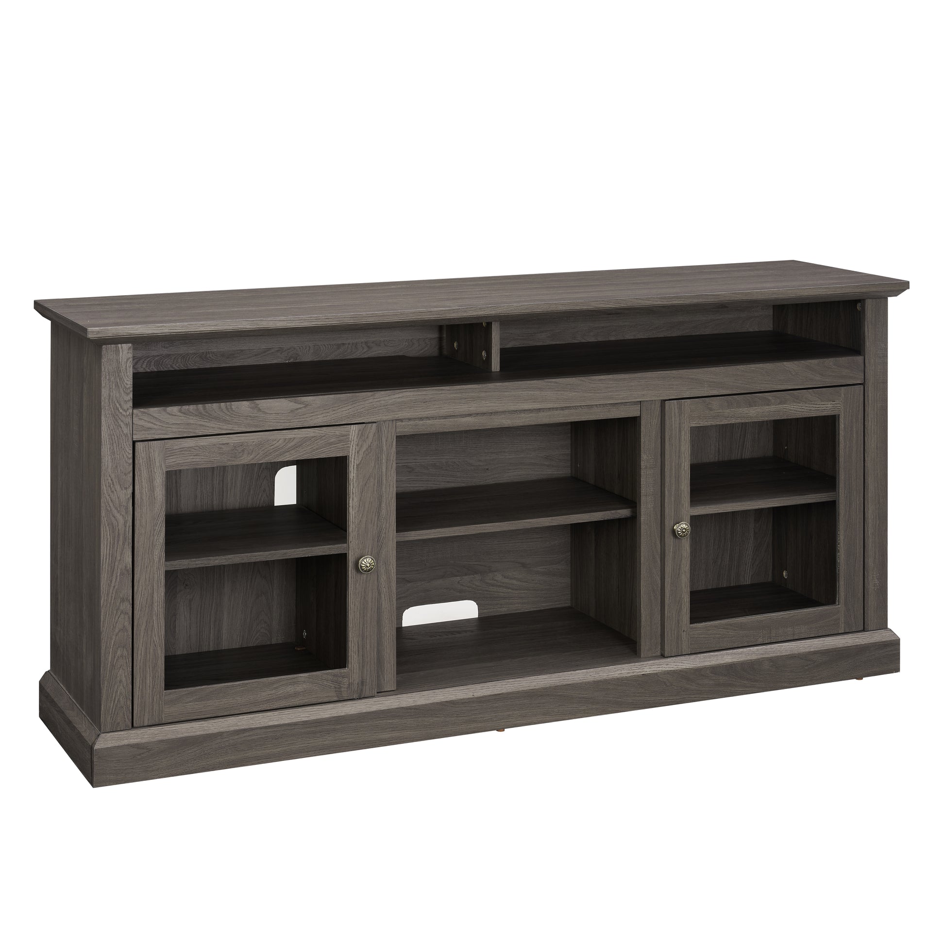 Modern Tv Stand Media Stand Modern Entertainment Console For Tv Up To 65" With Open And Closed Storage Space, Dark Walnut Black, 60"W*15.75"D*29"H Black Dark Walnut 60 69 Inches Mdf