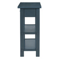 Retro Console Table With Drawer And Two Sturdy Shelves For Entryway, Living Room Navy Navy Mdf,Rubber Wood