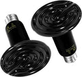 Reptile Heat Lamp 100W 2 Pack Ceramic Heat Emitter, No Light Emitting Heat Bulbs For Amphibian Pet Brooder Coop Incubating Chicken, Lizard Bearded Dragon Turtle Snake Terrarium Black Black Ceramic