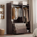 Open Wooden Wardrobe Storage For Bedroom, Brown Brown Particle Board