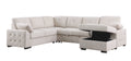 Nyhan Upholstered Corner Sectional With Pull Out Loveseat And Storaged Chaise Beige Medium Firm L Shaped Chenille 5 Seat