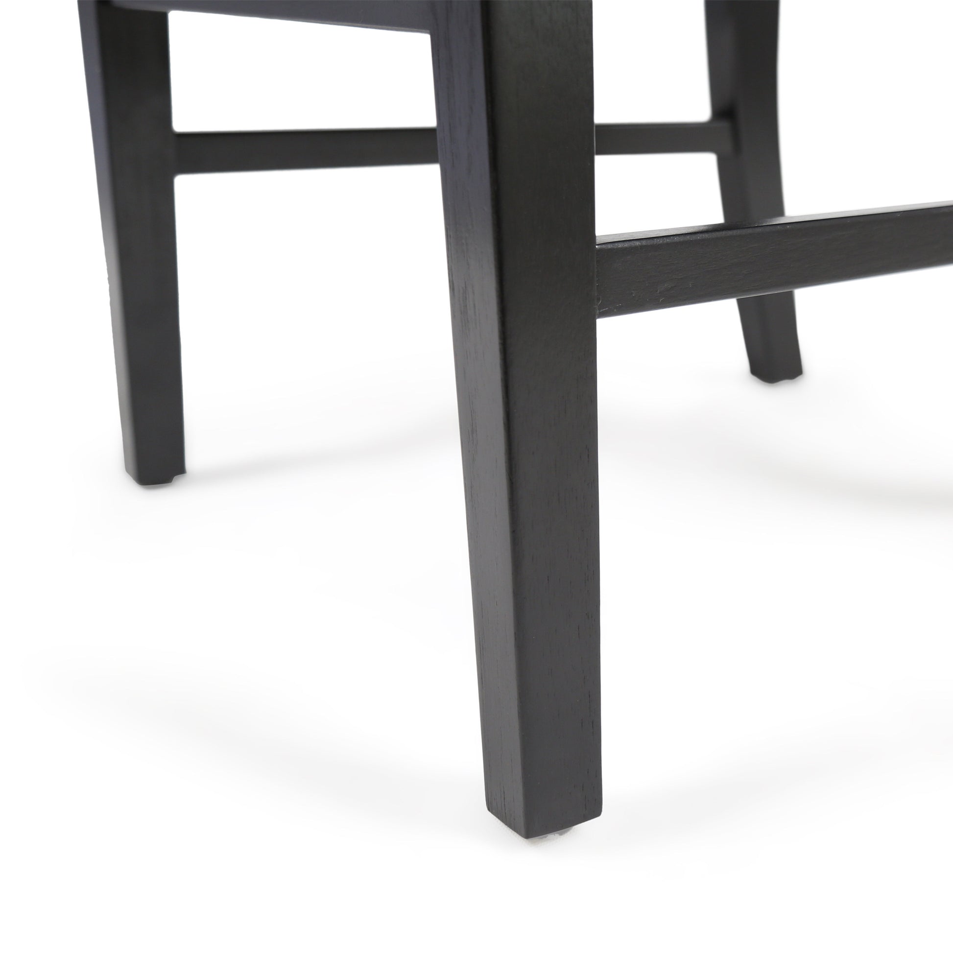 Roshan Farmhouse Acacia Wood Dining Chairs, Black Set Of 2 Black Acacia Wood