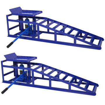 Auto Car Truck Service Ramps Lifts, Garage Car Lift Hydraulic Ramps Black 5 Ton,Automotive Hydraulic Lift Repair Frame Lift 2 Pack Blue Blue Steel