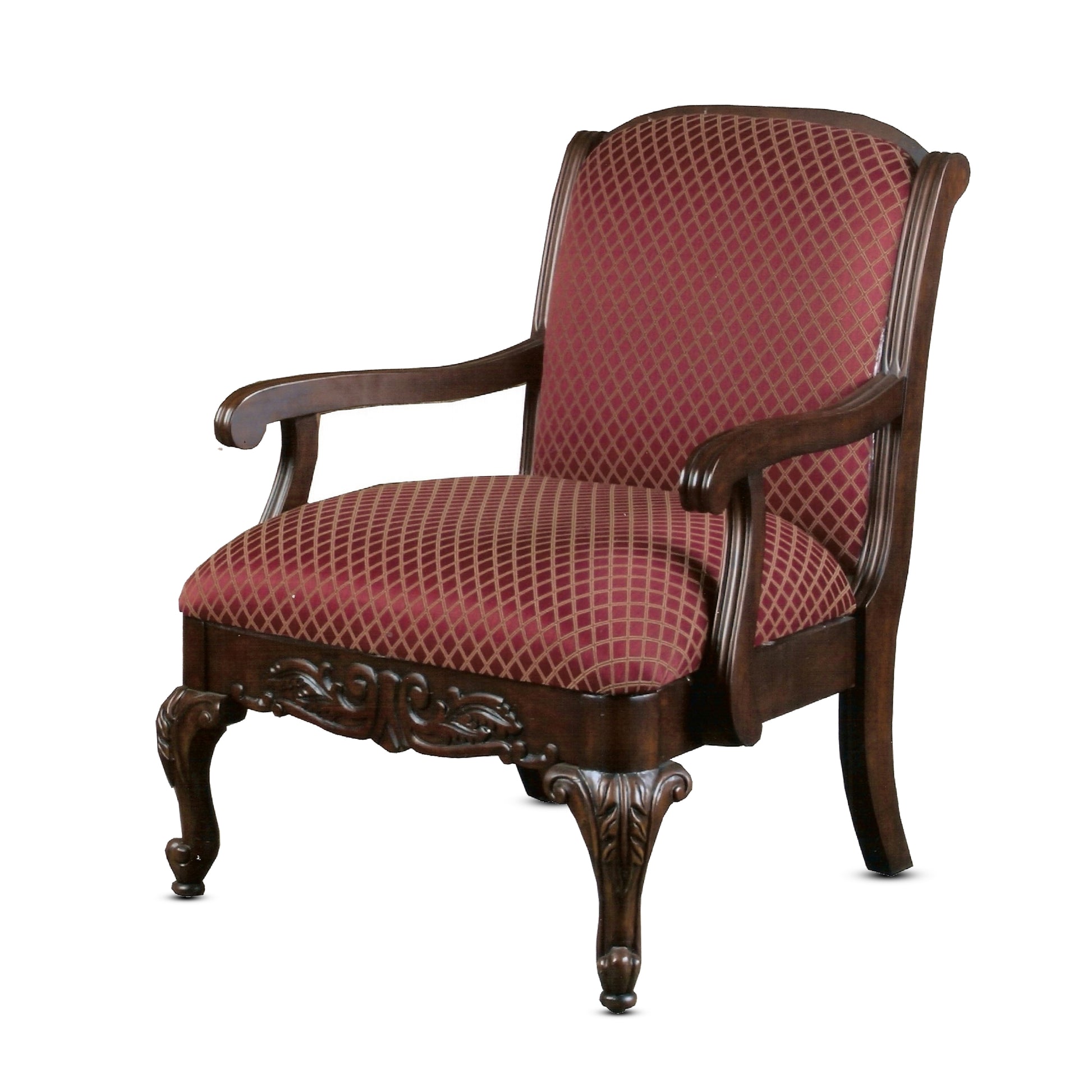 Santiago Magenta Arm Chair Red Foam Wood Fabric
