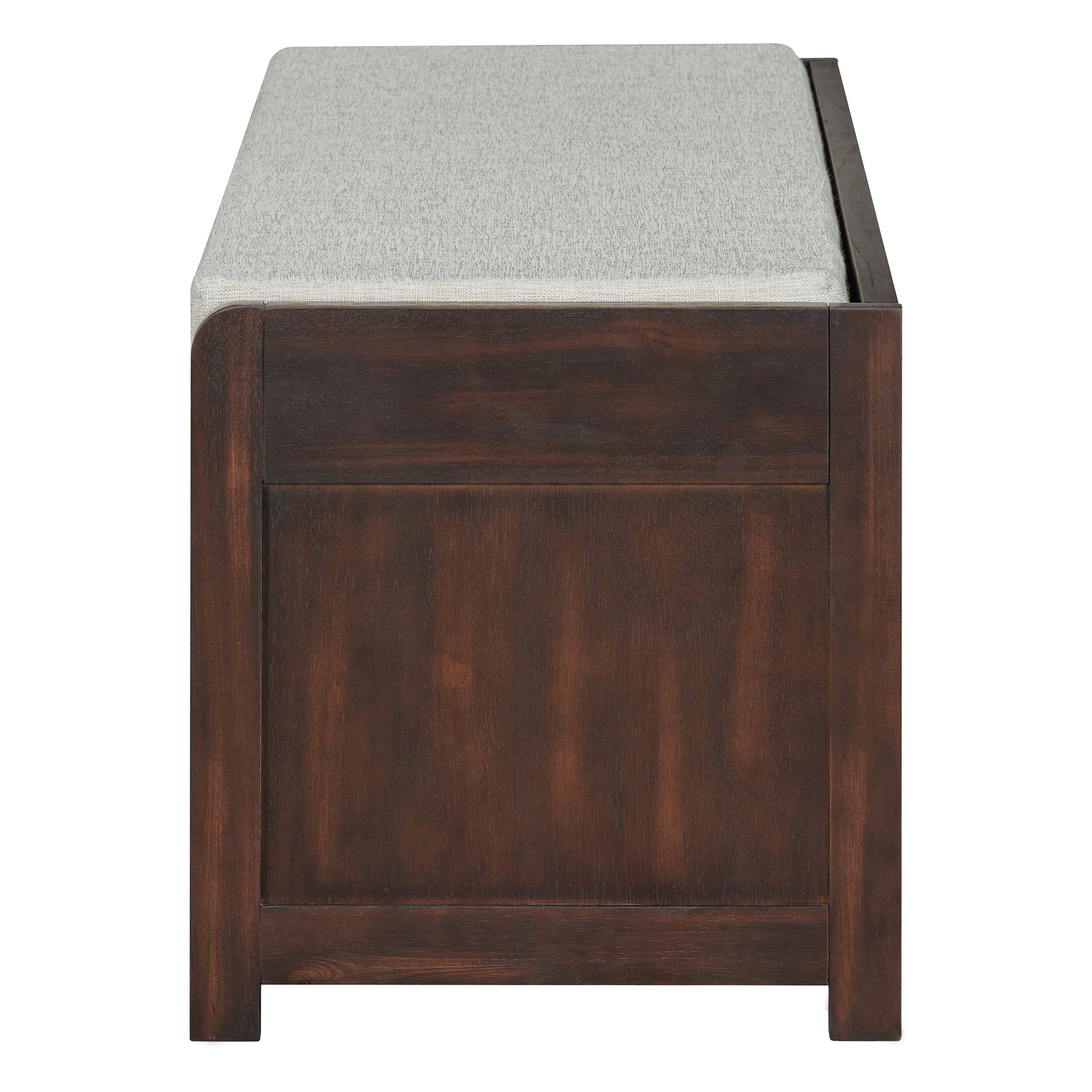 Distressed Shutter Storage Bench With Acacia Veneer For Retro Charm For Living Room, Entryway Espresso Espresso Mdf