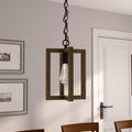 1 Light Steel Lantern Dimmable Farmhouse Pendant Ul Certified Walnut Ceiling Lights Steel Metal