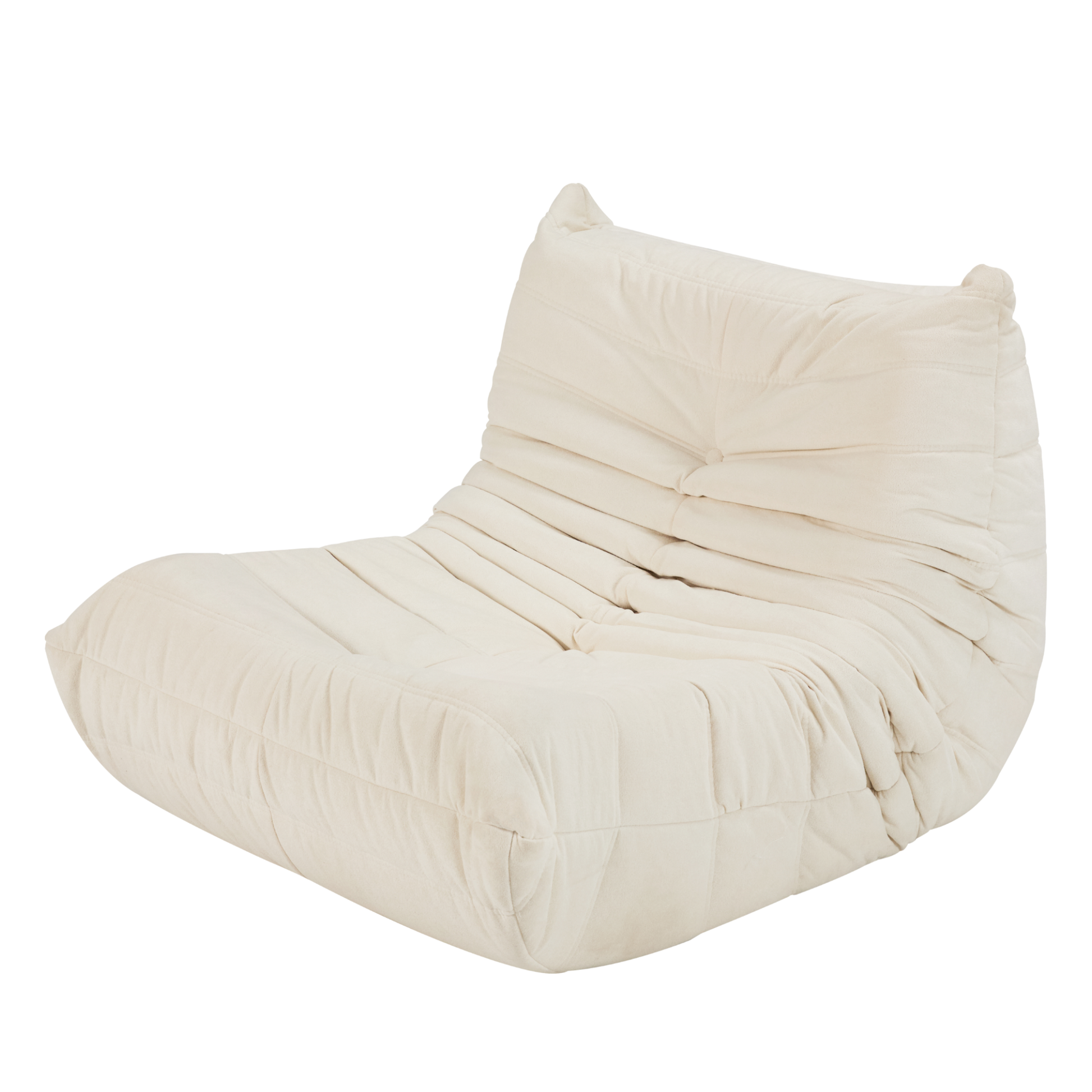 No Installation Bean Bag Chair Big Beanbag Chair For Adults Bean Bag Lounger Foam Chair For Home, Apartment, Living Room Or Gaming Venue Sofa In A Box Off White Polyester Primary Living Space Art Deco Armless Foam Polyester Blend