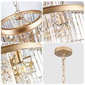 Golden Luxury Crystal Chandelier Modern Chandeliers Lights Fixture Hanging Pendant Light Fixture For Dining Room Bedroom Living Room Dia 23.6 Inch Gold Gold Crystal Iron