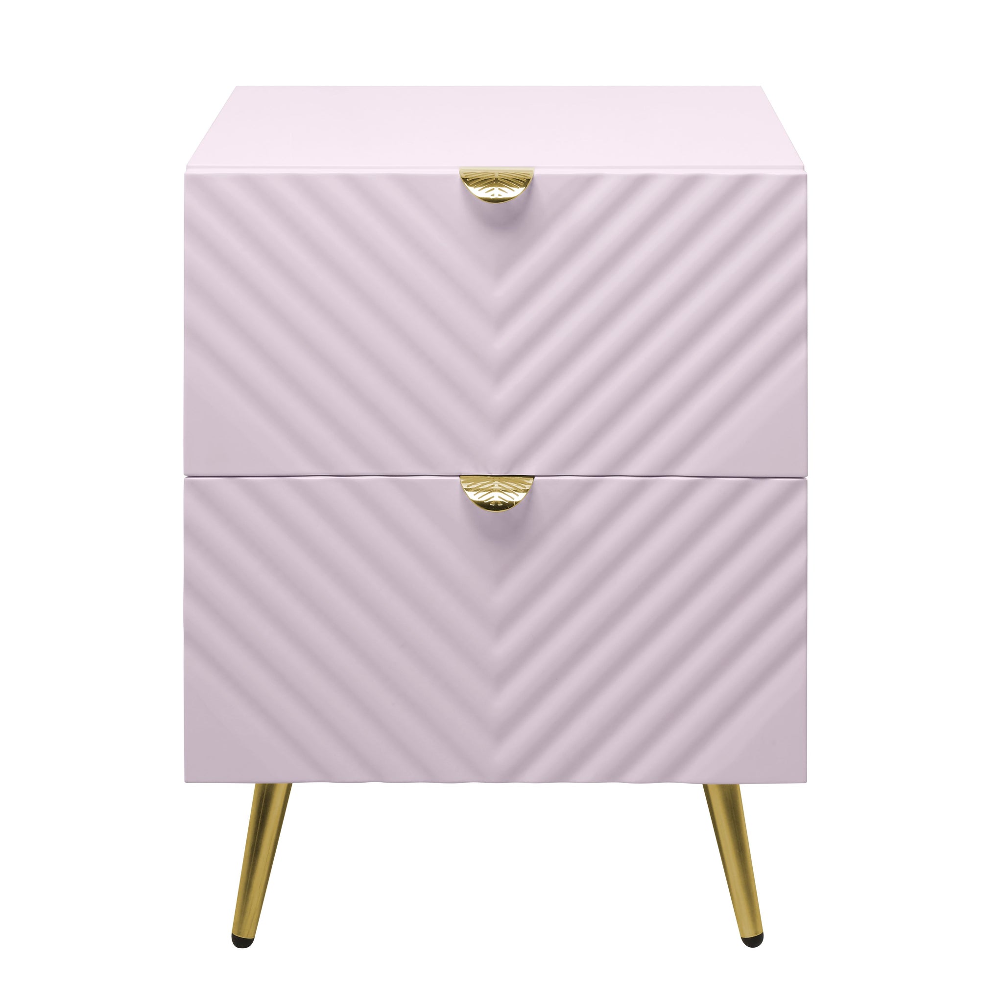 Gaines Nightstand, Pink High Gloss Finish Bd02663 Pink Wood Metal