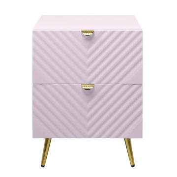 Gaines Nightstand, Pink High Gloss Finish Bd02663 Pink Wood Metal