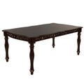 Kipp 78 Inch Dining Table, 2 Extension Leafs, Floral Carved, Oak Brown Wood Brown Wood