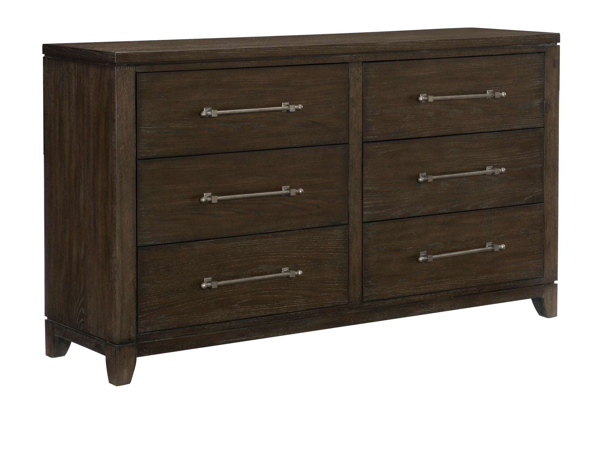 Contemporary Style Bedroom 1Pc Dresser Of 6 Drawers Dark Brown Finish Wooden Furniture Modern Look Dark Brown Bedroom Contemporary,Modern Wood