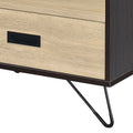 Oak And Black Nightstand With 1 Drawer Black Brown 1 Drawer Bedroom Oak Black Wood Metal