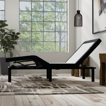 Model T2 Adjustable Base Full: Pillow Tilt, Massage, Usb Ports Full White Charcoal Metal