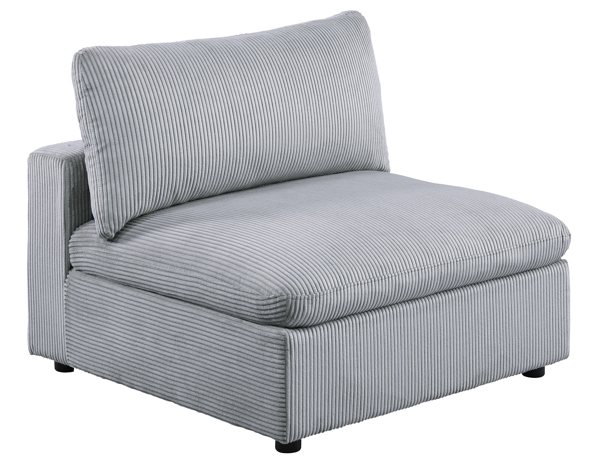 Dark Gray Color 7Pc Modular Sectional Set Corduroy Upholstery Couch 2X Corner Wedge 2X Armless Chairs 3X Ottomans Living Room Furniture Dark Gray Primary Living Space Cushion Back