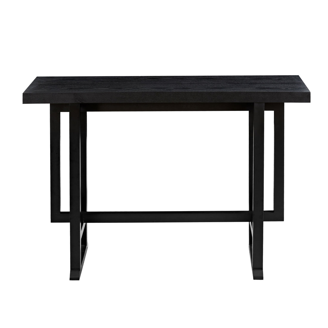 Bar Table, Extra Long Entryway Table For Entryway, Hallway, Living Room, Foyer, Corridor, Rectangular Wood High Top Kitchen Dining Table, Black Matt Black Solid Wood Mdf