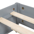 Queen Size Wooden Storage Platform Bed, With 2 Big Drawers, T Size Trundle, Gray Queen Gray Plywood