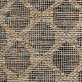 Ona 5 X 8 Handwoven Medium Area Rug, Black And Brown Diamond Lattice Design Black Brown Cotton