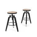 Swivel Barstool Set Of 2 Natural Solid Wood