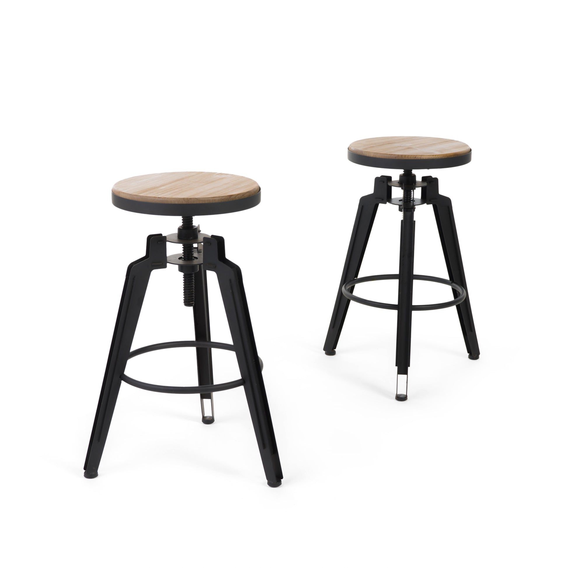 Swivel Barstool Set Of 2 Natural Solid Wood