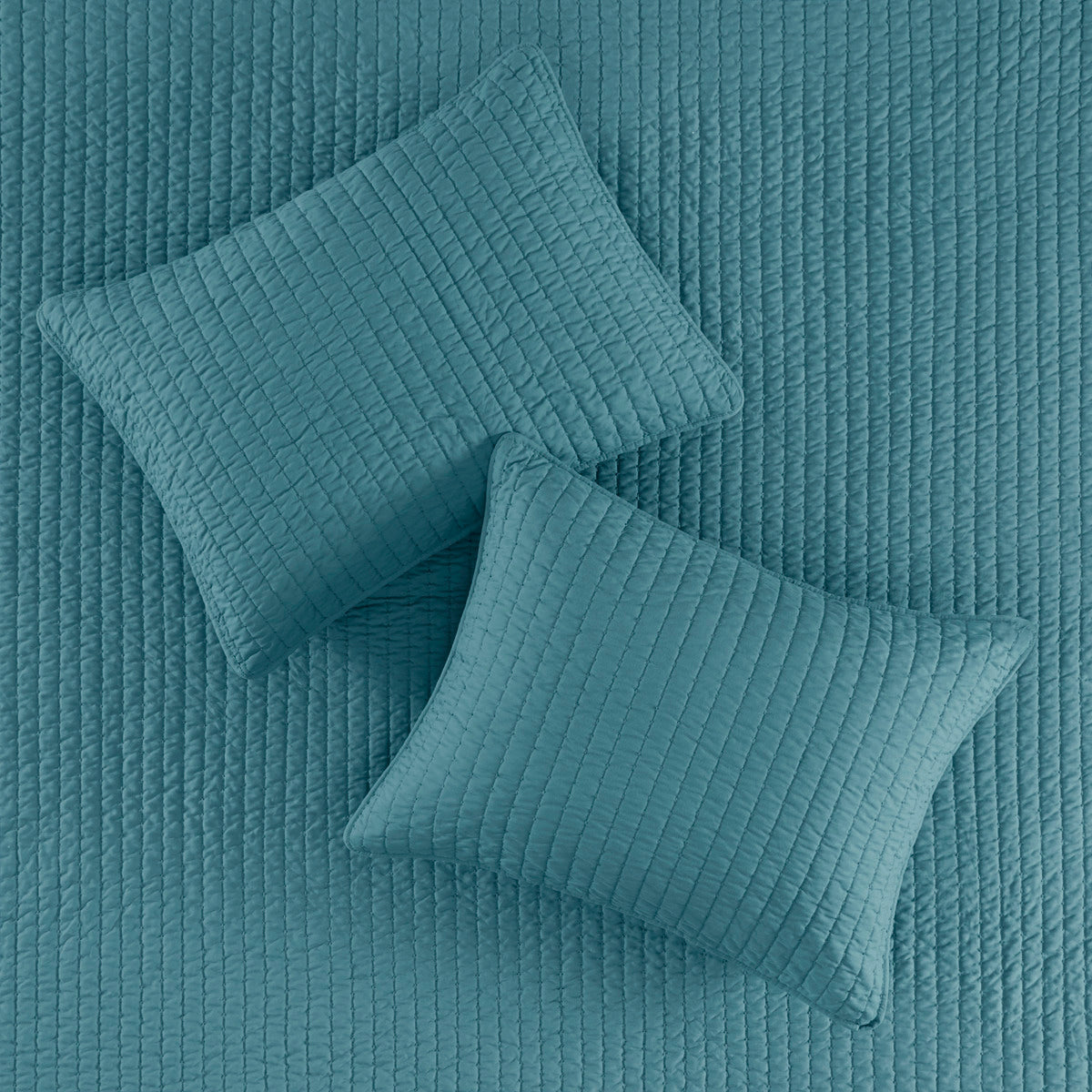 3 Piece Quilt Set Teal Full Queen Full Teal Microfiber
