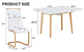 White Stone Burning Tabletop With Rubber Wooden Legs, Foldable Computer Desk, Foldable Office Desk,4 Modern Pu Leather High Back Cushion Side Chair With Wood Grain Metal Legs. Zd 1545C 1162 White Sintered Stone