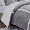 Plush To Sherpa Comforter Set Twin Grey Polyester