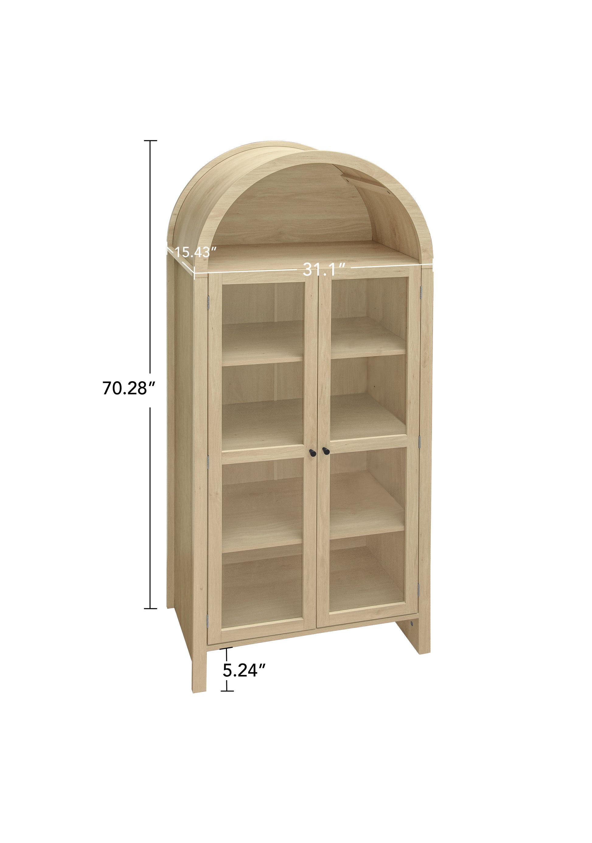 70.28" Tall Arched Kitchen Pantry, Modern Farmhouse Wood Kitchen Storage Cabinets ,Arched Storage Display Cabinet With Adjustable Shelves, Versatile Cupboard For Kitchen, Dining Room, Living Room